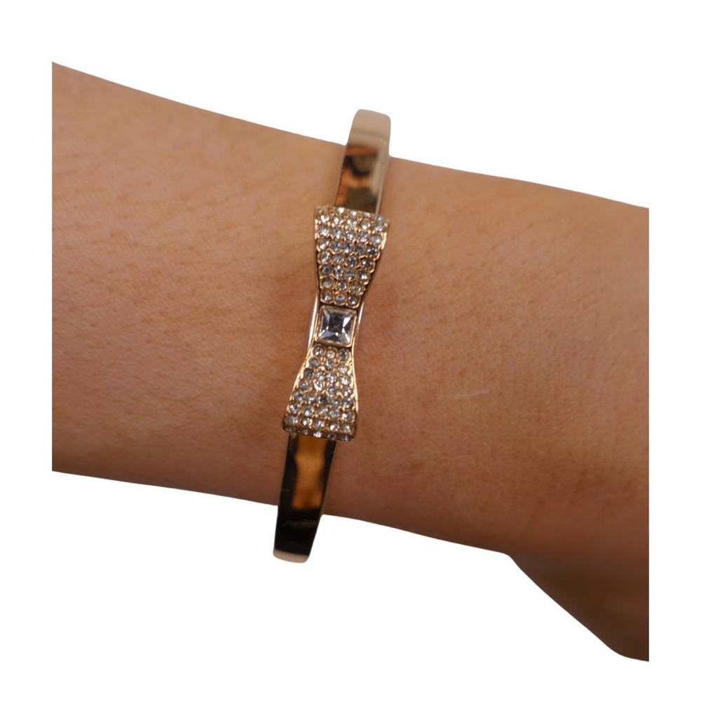 kate spade Gold Bow Pavé Crystal Bangle Bracelet
